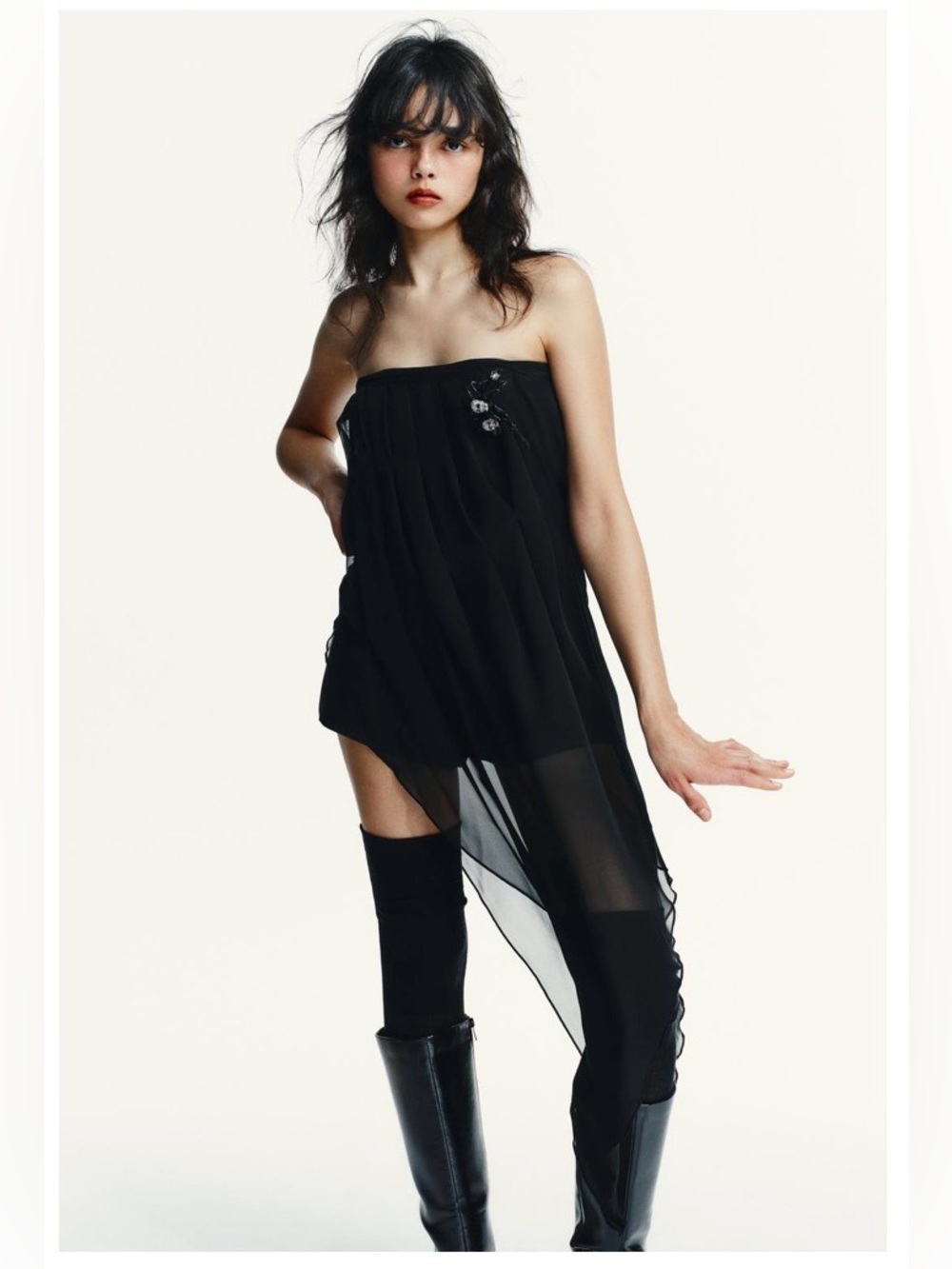 ZARA black combination bandeau top size large